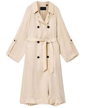 AllSaints Lizie Double Breasted Trench Coat - Natural