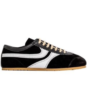 Dries Van Noten Retro Paneled Low-Top Sneakers - Black