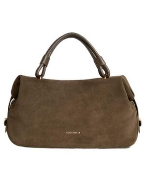 Coccinelle Suede-Finish Leather Tote Bag - Brown