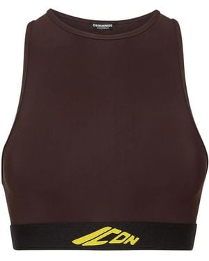 DSquared² Cutout Sports Bra - Brown