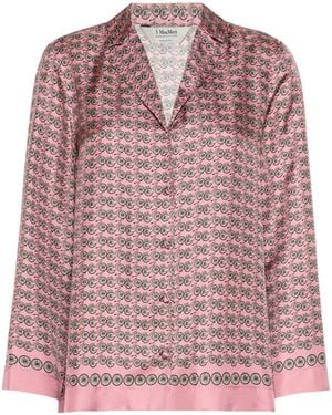 Max Mara Printed Silk Shirt - Pink
