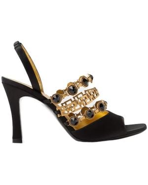 Versace Gemma Satin Sandals 90 Mm - Multicolour