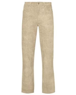 JW Anderson Leather Straight-Leg Trousers - Natural