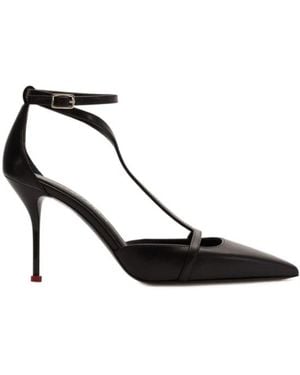 McQueen 90Mm Leather Court Shoes - Black