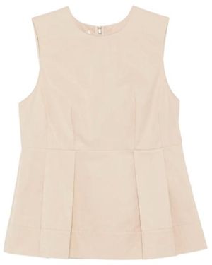 Vince Pleated Sleeveless Top - Natural