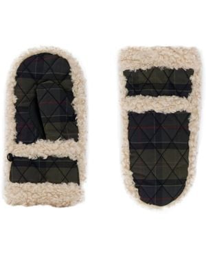 Barbour Quilted Shearling-Lined Mittens - Black