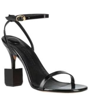 Jacquemus Round-Toe Sculptural Heel Sandals - Metallic