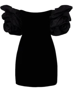 Carolina Herrera Off-Shoulder Velvet Minidress - Black