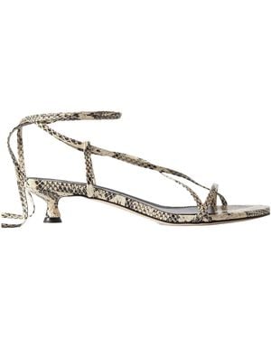 Aeyde Paige Snake-Effect Leather Sandals - Metallic