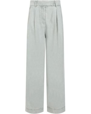 Giorgio Armani Lyocell Palazzo Trousers - Grey