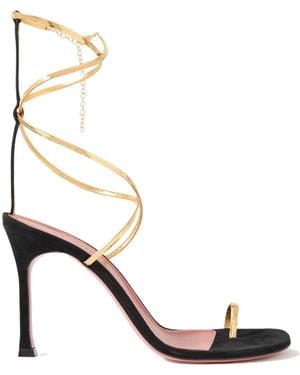 AMINA MUADDI Round-Headed High-Heeled Sandals - Metallic