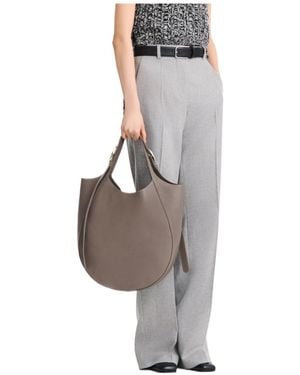 Longchamp Le Foulonné Xl Leather Tote Bag - Grey