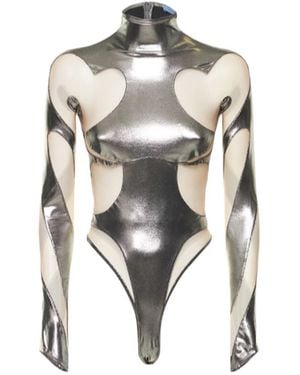 Mugler Stand-Neck Bodysuit - Multicolor