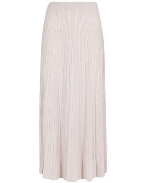 Roberto Collina Lurex Plissé Skirt - White
