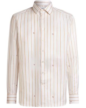 Etro Striped Cotton Jacquard Shirt - White