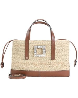 Roger Vivier Viv' Skate Small Shopping Bag - Natural