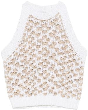 Peserico Open-Knit Sleeveless Top - White