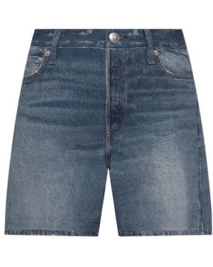 Rag & Bone Miramar Kaia Printed Denim Shorts - Blue