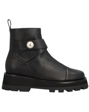 Jimmy Choo Logo Detailed Ankle Boots - Black
