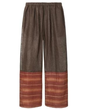 Tory Burch Drawcord Wide-Leg Beach Trousers - Brown