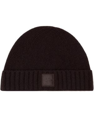 Stone Island Logo Patch Knitted Beanie - Multicolour