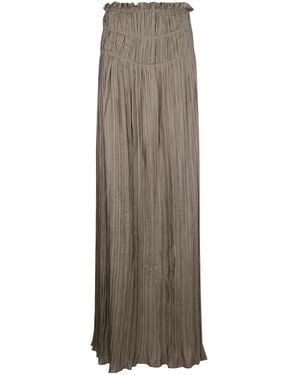 Alberta Ferretti Silk Maxi Skirt - Brown