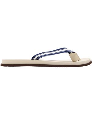 Brunello Cucinelli Grosgrain Flip Flops - White