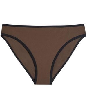 TOTEME Contrast-Trim Bikini Briefs - Brown