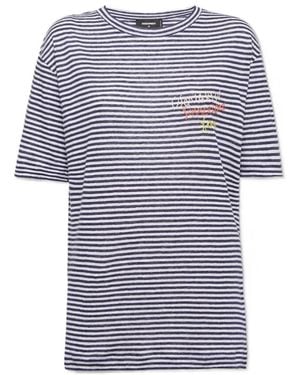 DSquared² Summer Lovers Breezy Fit Striped T-Shirt - Blue