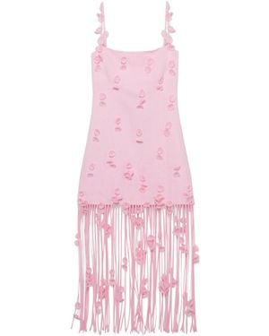 Jonathan Simkhai Juliana Floral Fringed Midi Dress - Pink