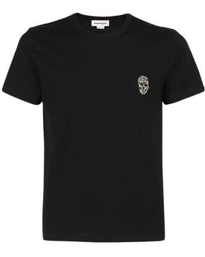 McQ Alexander Mcqueen Embellished Skull T-Shirt - Black