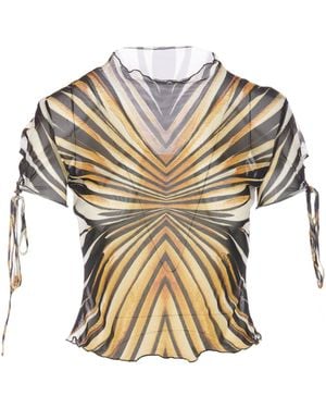 Roberto Cavalli Ray Of Mesh T-Shirt - Metallic