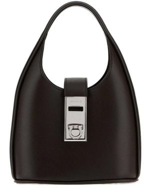 直営店☆Ferragamo☆ GANCINI HOBO ショルダーバッグ/ BLACK Ferragamo Hobo Gancini-buckle Shoulder Bag | Black | FARFETCH
