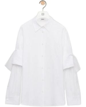 Loewe Shirt With Layered Long-Sleeves - White