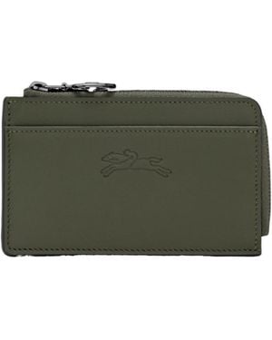 Longchamp Embossed Leather Cardholder - Green
