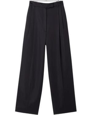 Rohe High-Waisted Pleated Casual Trousers - Blue