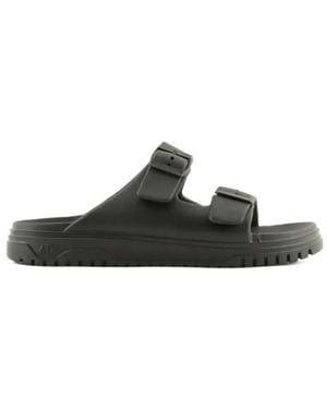 ARMANI EXCHANGE Open-Toe Slippers - Black