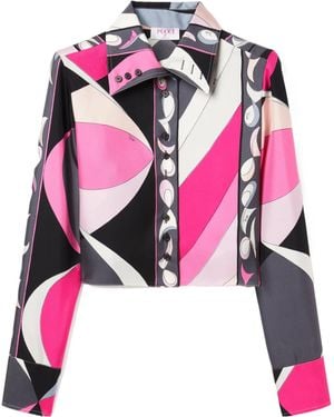PUCCI Pucci Presci Button-Up Cropped Shirt - Pink