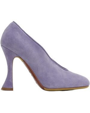 Moschino Duck Suede High Heels - Purple