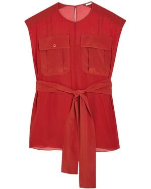 JOSEPH Belted Top - Red