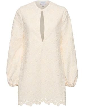 Giambattista Valli Embroidered Poplin Mini Dress - White