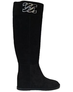 Casadei Logo Long Boots - Black