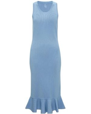JW Anderson Ruffled-Hem Dress - Blue