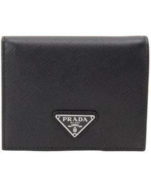 Prada Minuteria Logo Wallet - Grey