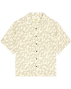 Celine Digital Printing Viscose Loose Hawaiian Shirt - Natural