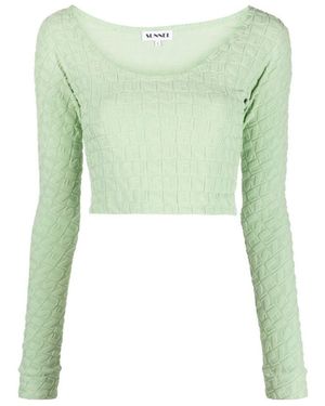 Sunnei Letter Detail Long-Sleeved T-Shirt - Green