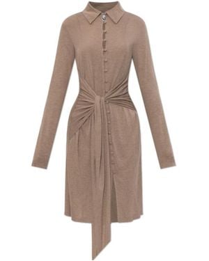 Ganni Long Sleeve Dress - Natural