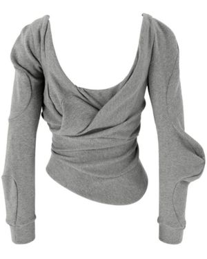 Vivienne Westwood Long Sleeve Bounce Top Loop Back Felpa - Grey