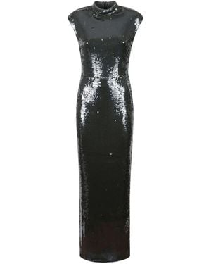 ROTATE BIRGER CHRISTENSEN Sequin-Embellished Cap Sleeved Maxi Dress - Black