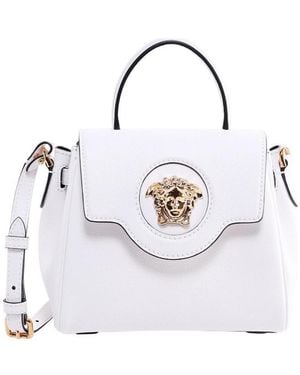 Versace La Medusa Small Top Handle Bag - White